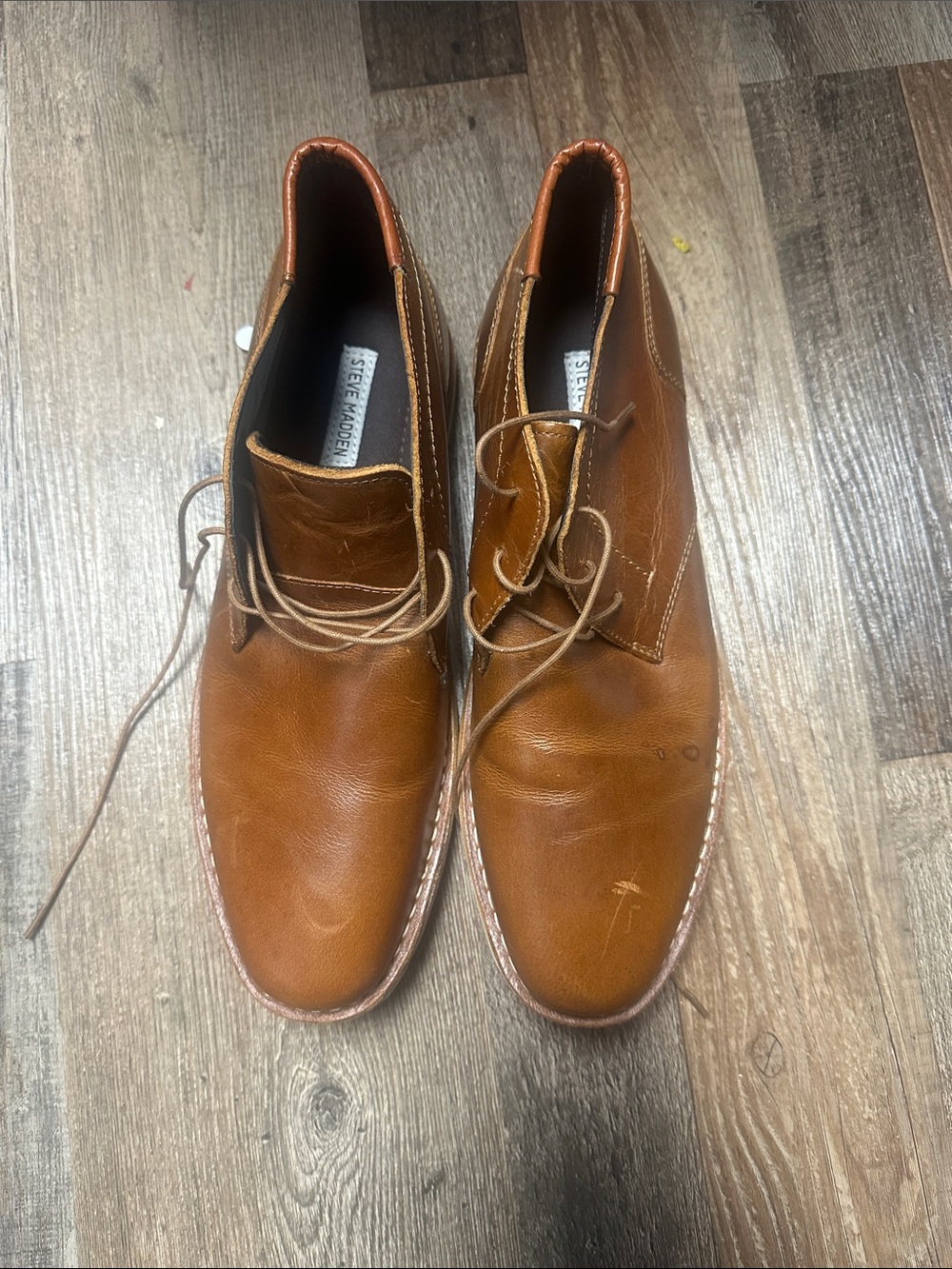 Steve Madden Cognac Leather Chukka Boots